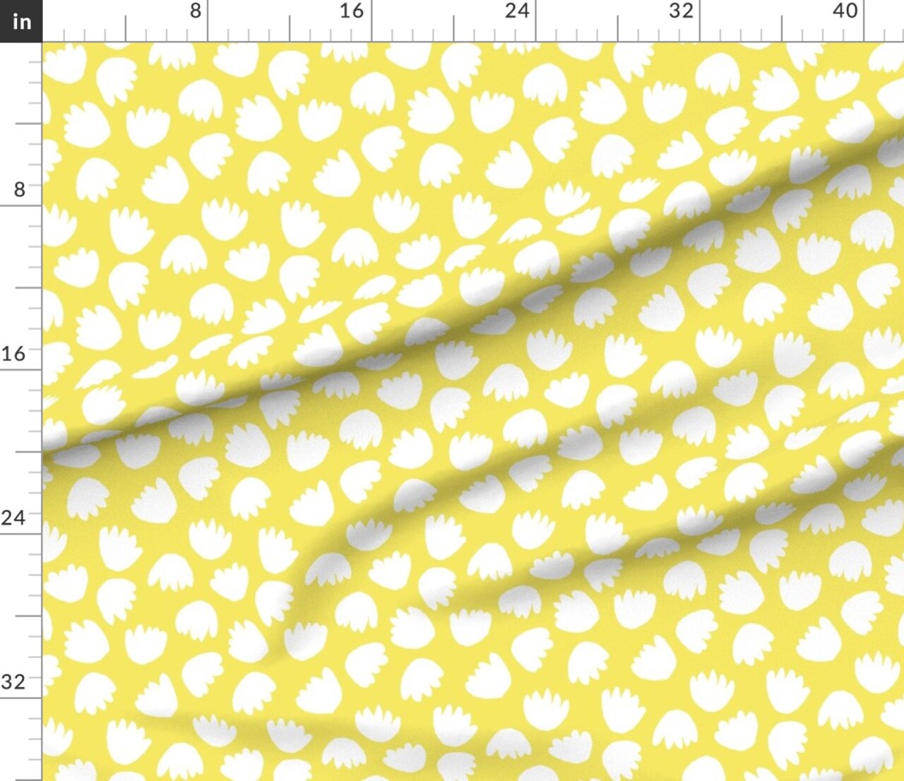 Mod Flowers Whimsical Floral 8" Repeat Graphic Contemporary Scandi Yellow Custom Printed Fabric by Spoonflower Various Fabrics by the Yard or Fat Quarter